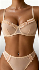 Voile Beige Élégance – Dessous-Set